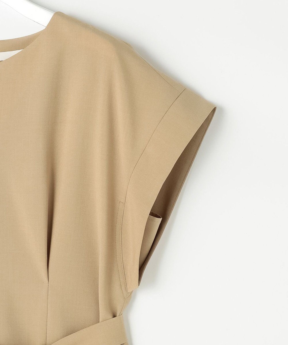 自由区 【ベルト付き】ウーステッドライク ワンピース 