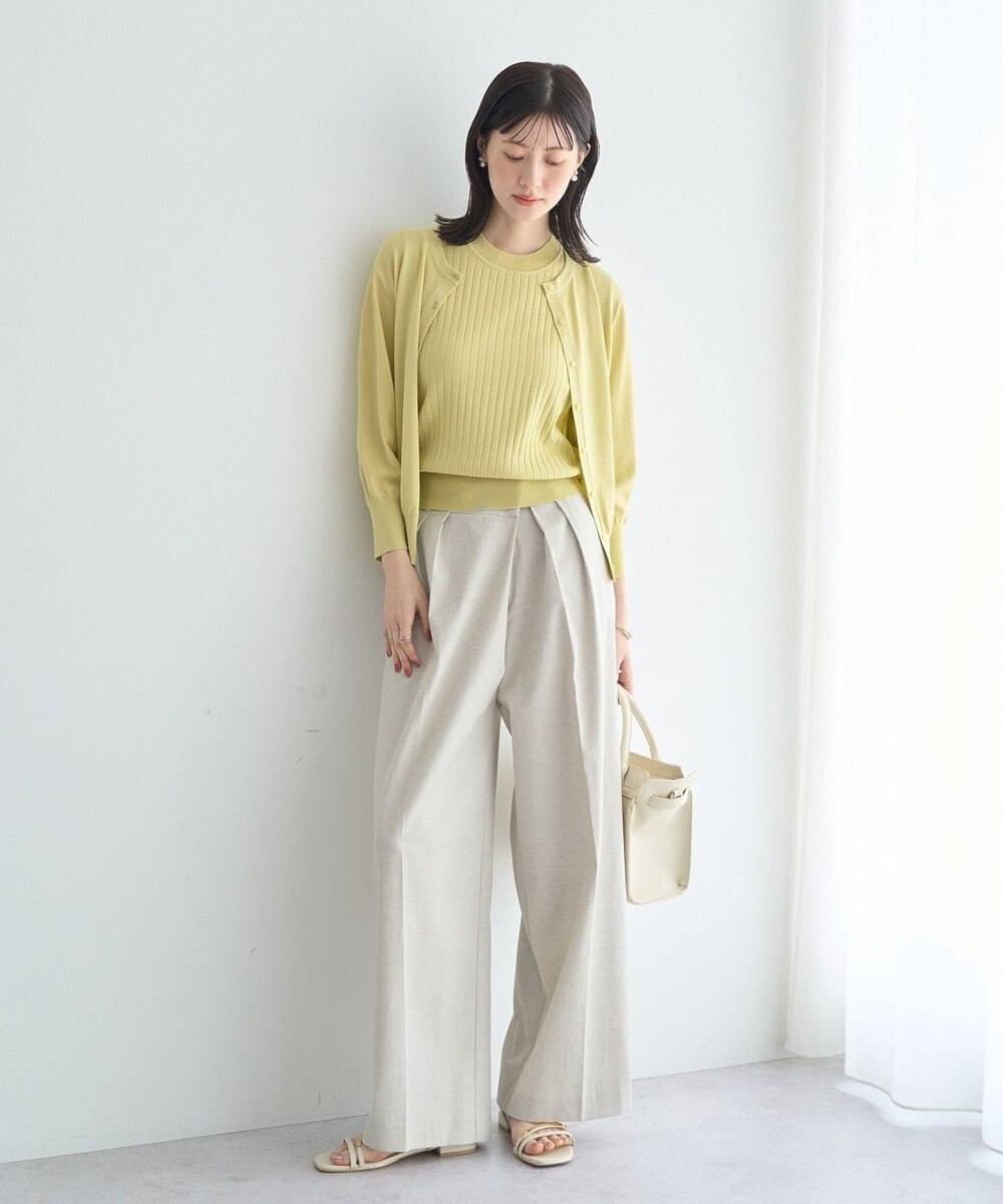 YECCA VECCA 【マシンウォッシャブル】ノースリーブリブニット 