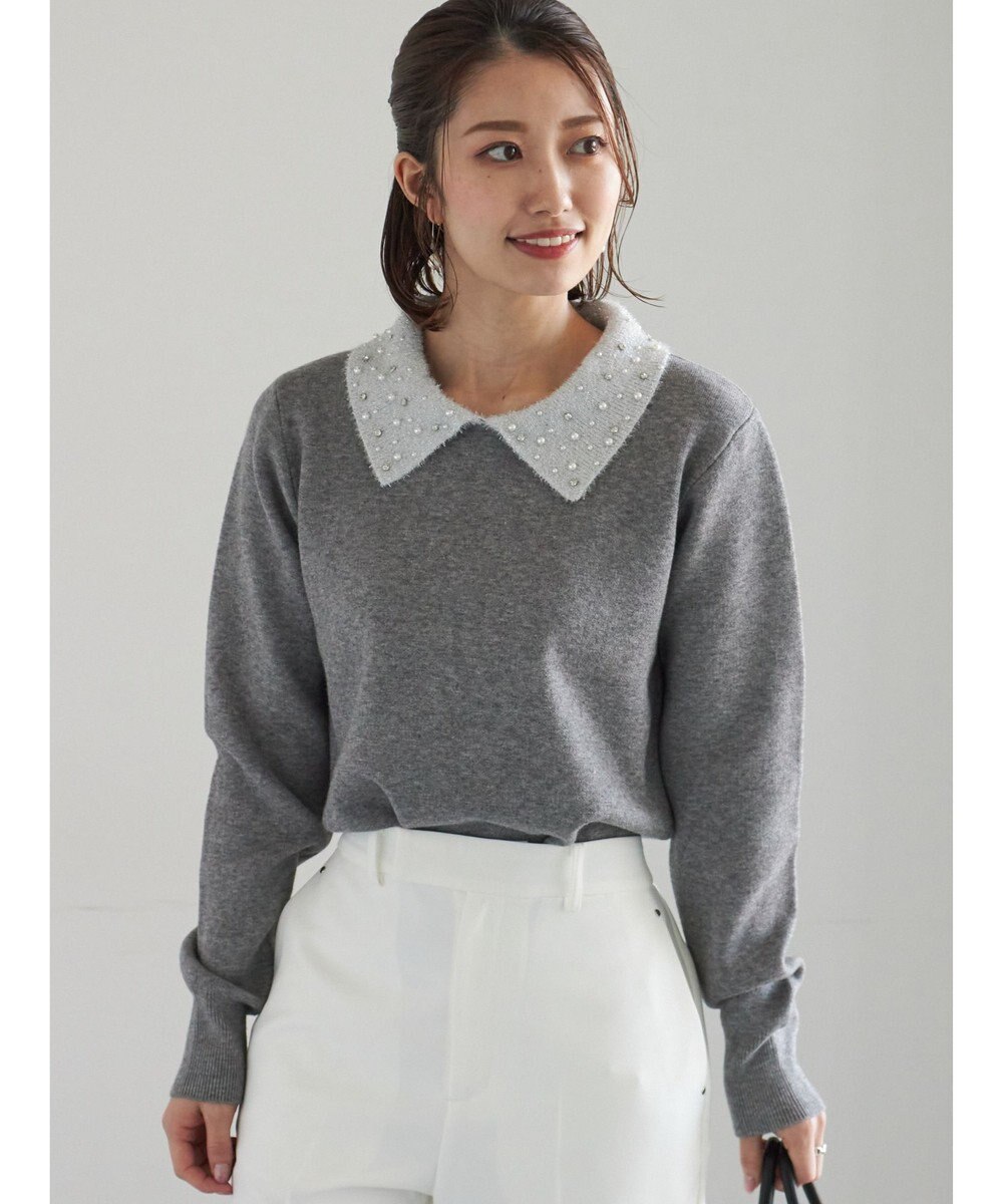 Te chichi ラメフェザーデコラカラーニット 