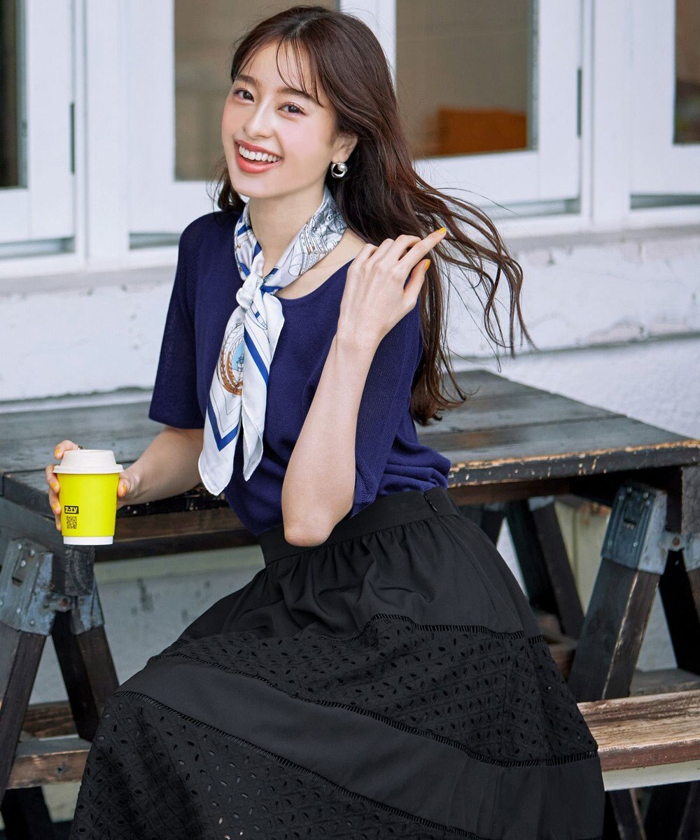 Tiaclasse 【洗える】シアースリーブニットトップス 