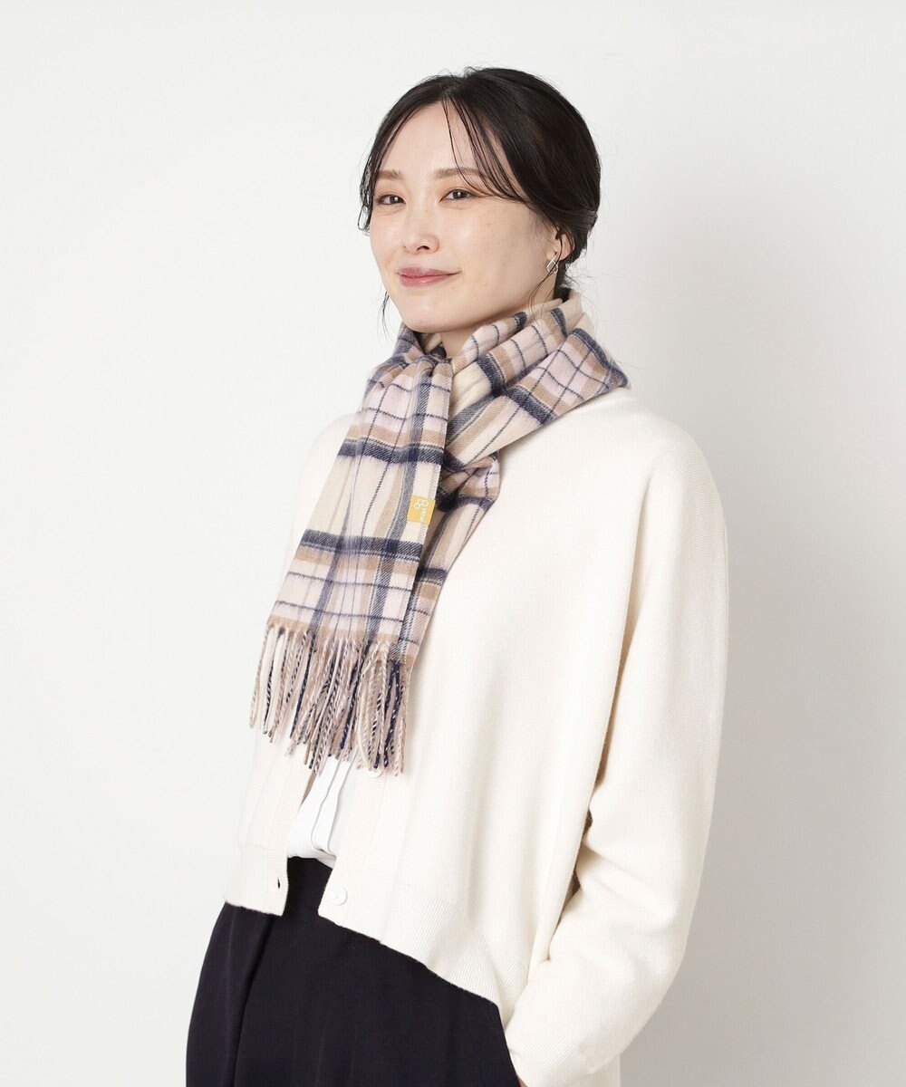 MOONBAT WEB限定【洗える】ミエル (miel) カシミヤ100％ チェックマフラー 