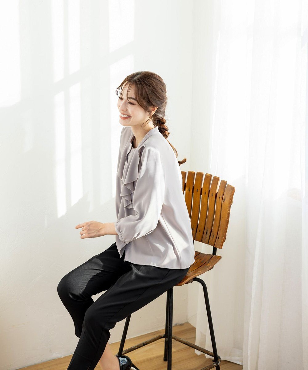 Tiaclasse 【洗える】スリットテーパードパンツ 