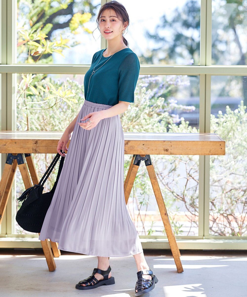 Tiaclasse 【洗える】シアースリーブニットトップス 