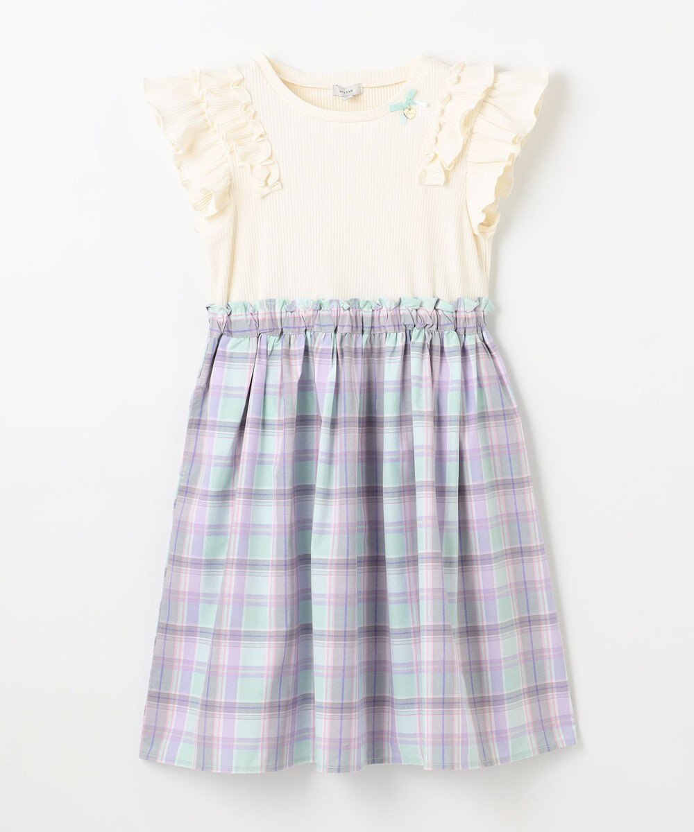 ANY KIDS チェック ドッキングワンピース 