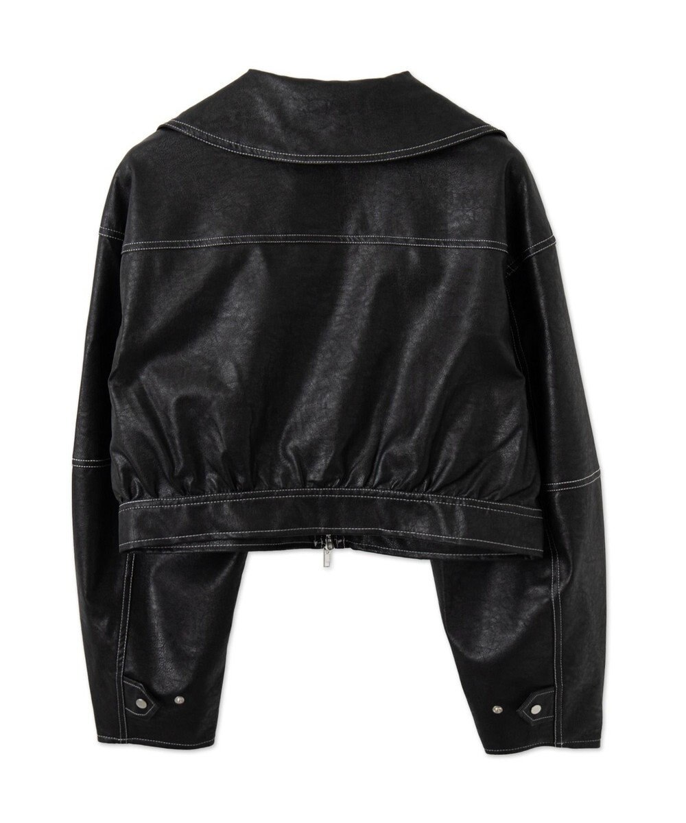 WEGO 配色ステッチWZIPショートブルゾン 