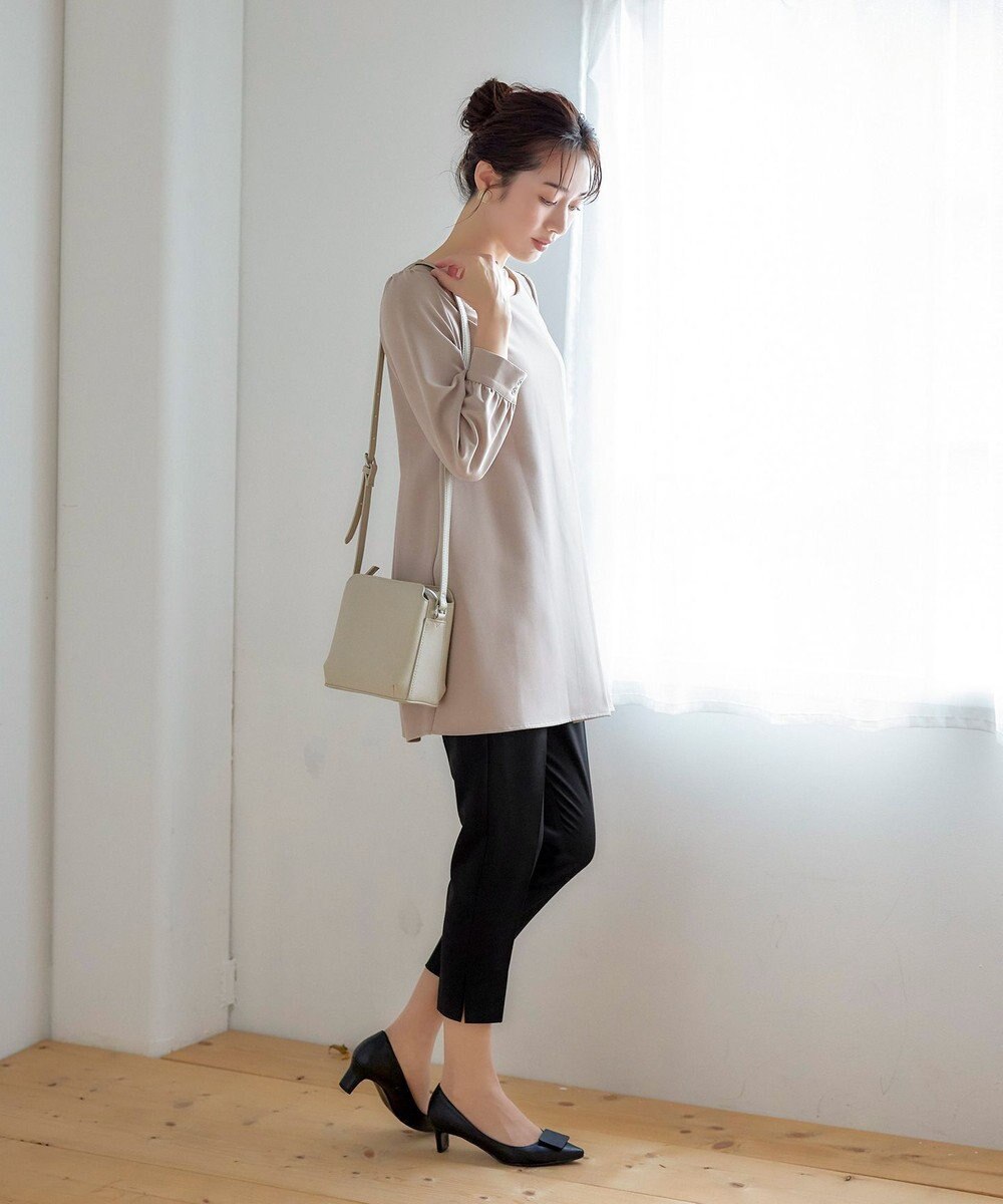 Tiaclasse 【洗える】スリットテーパードパンツ 