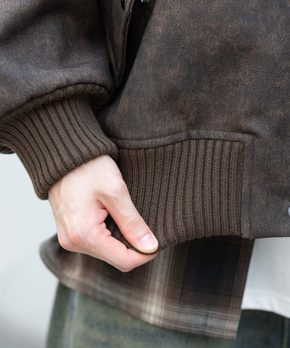 WEGO 【ユニセックス着用ITEM/MLサイズ展開】PU2WAYフライトブルゾン 