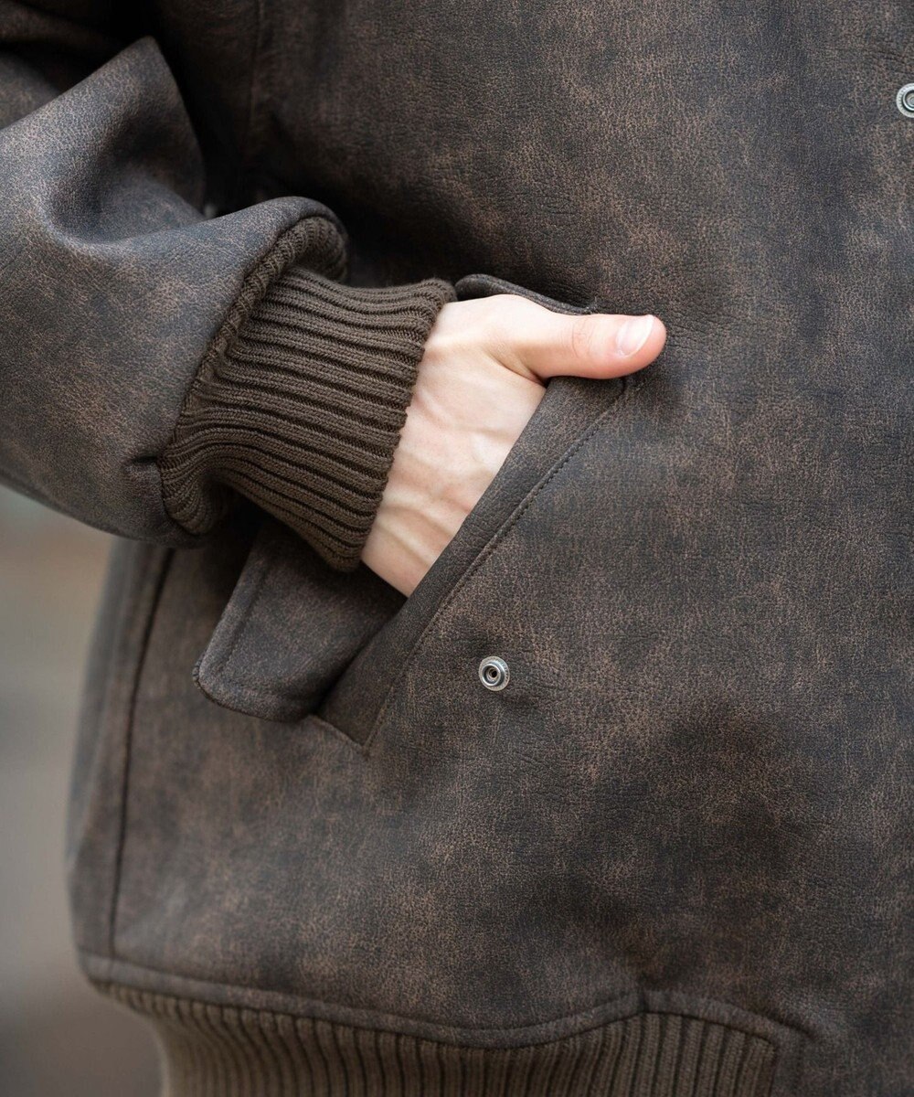 WEGO 【ユニセックス着用ITEM/MLサイズ展開】PU2WAYフライトブルゾン 