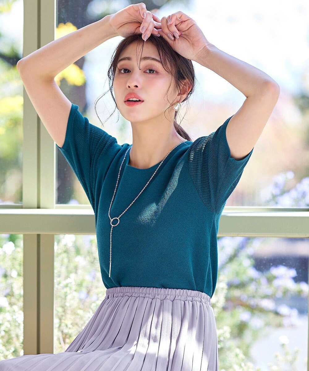 Tiaclasse 【洗える】シアースリーブニットトップス 