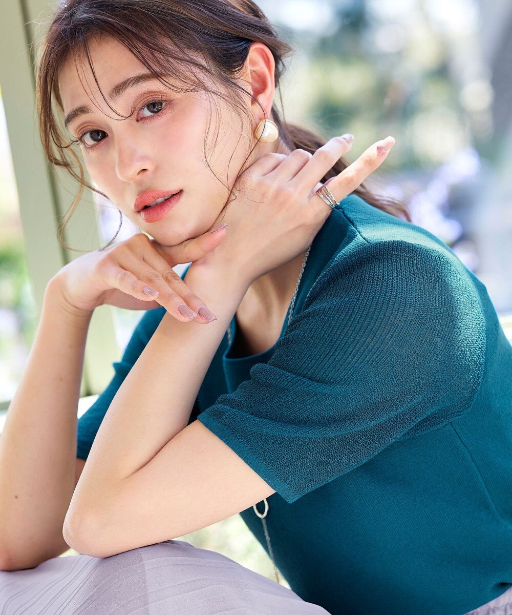 Tiaclasse 【洗える】シアースリーブニットトップス 