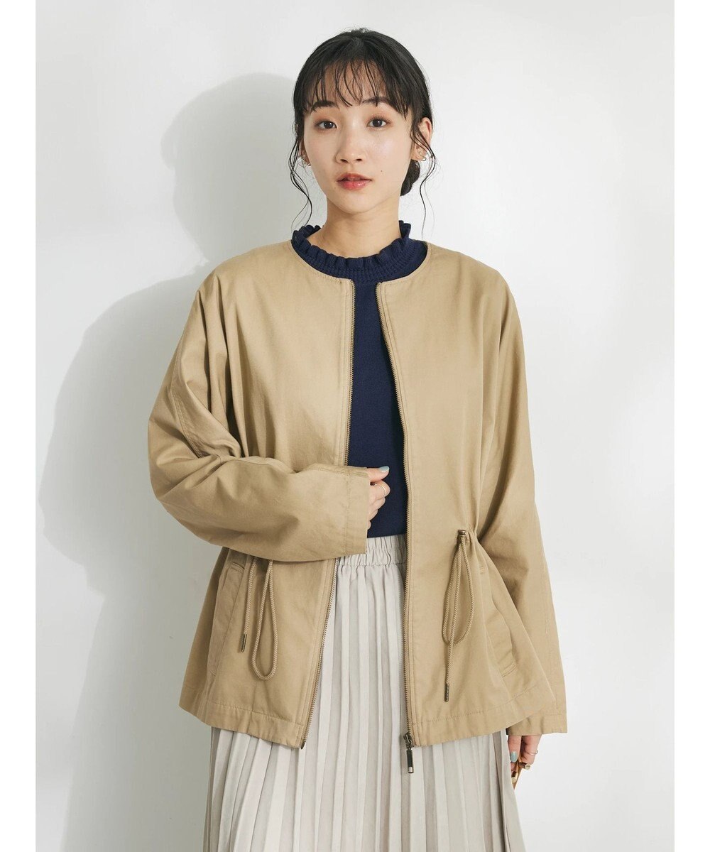 CRAFT STANDARD BOUTIQUE コットンギャバジンノーカラーＺＩＰブルゾン 