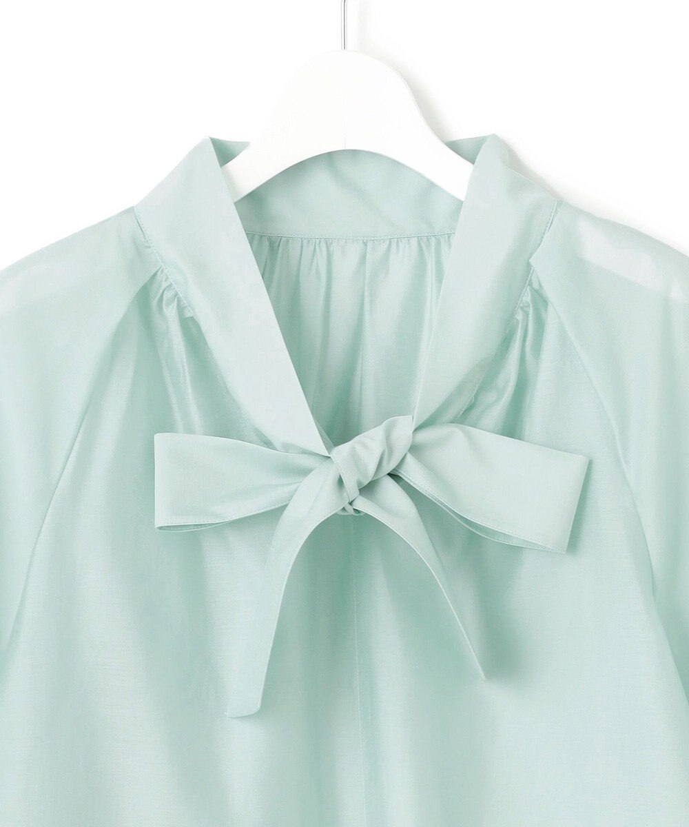 23区 L 【WEB&一部店舗限定/洗える】ライトシアーミクスチャー ボウタイ ブラウス 