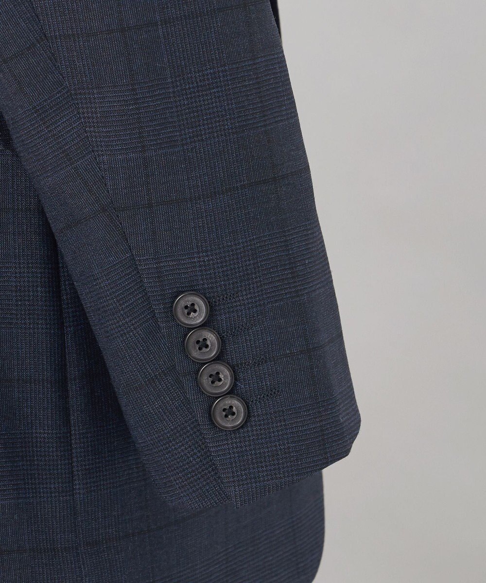 GOTAIRIKU シワになりにくい【御幸毛織/みゆきけおり】DRYSPINNER 平織スーツ_ネイビー格子 