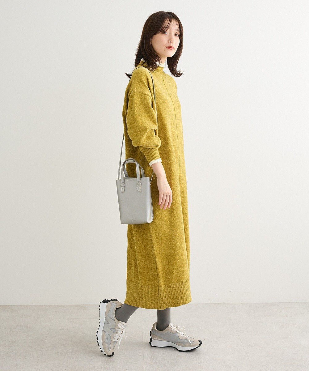 Green Parks 配色リラックスモールニットワンピース 