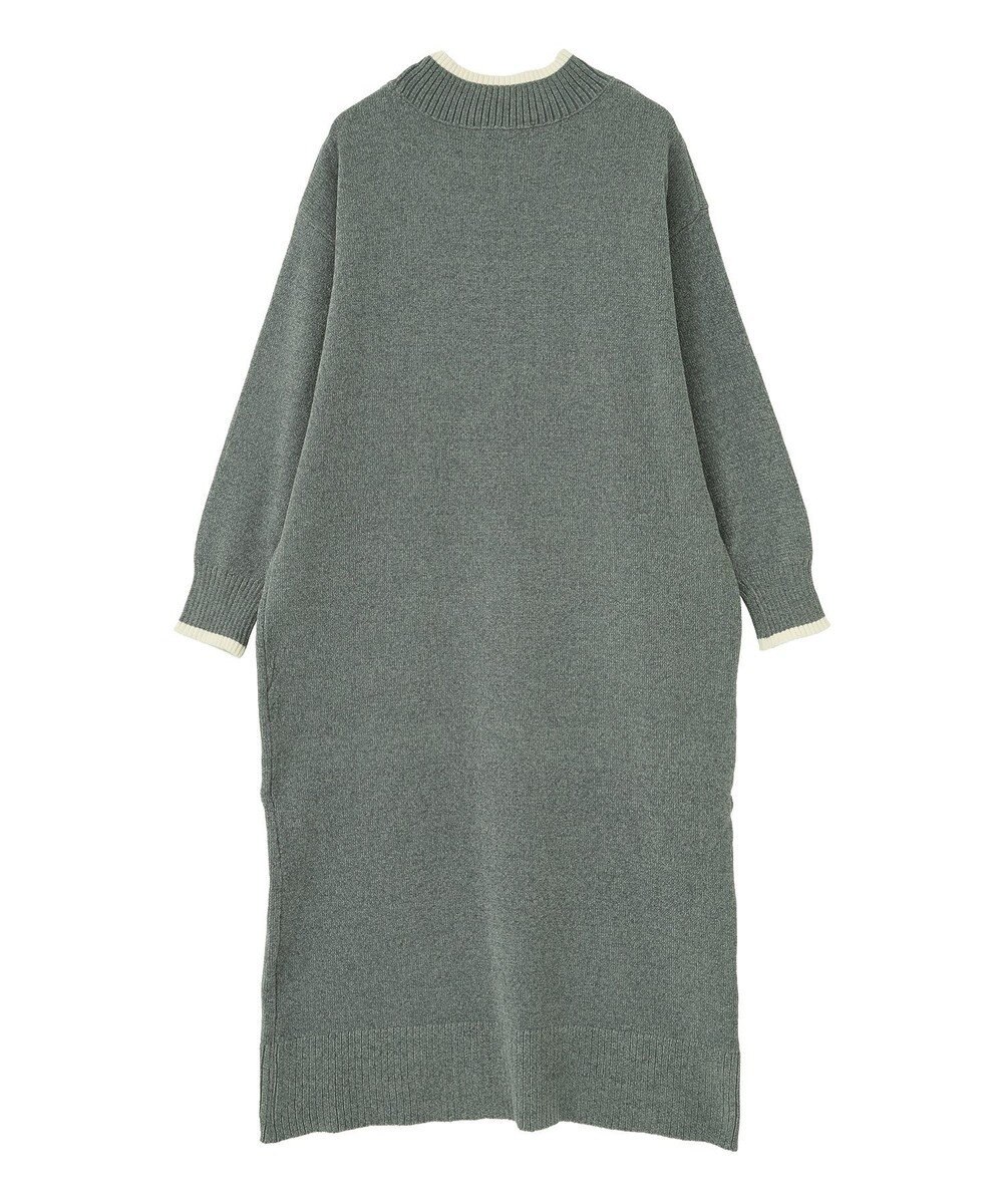 Green Parks 配色リラックスモールニットワンピース 