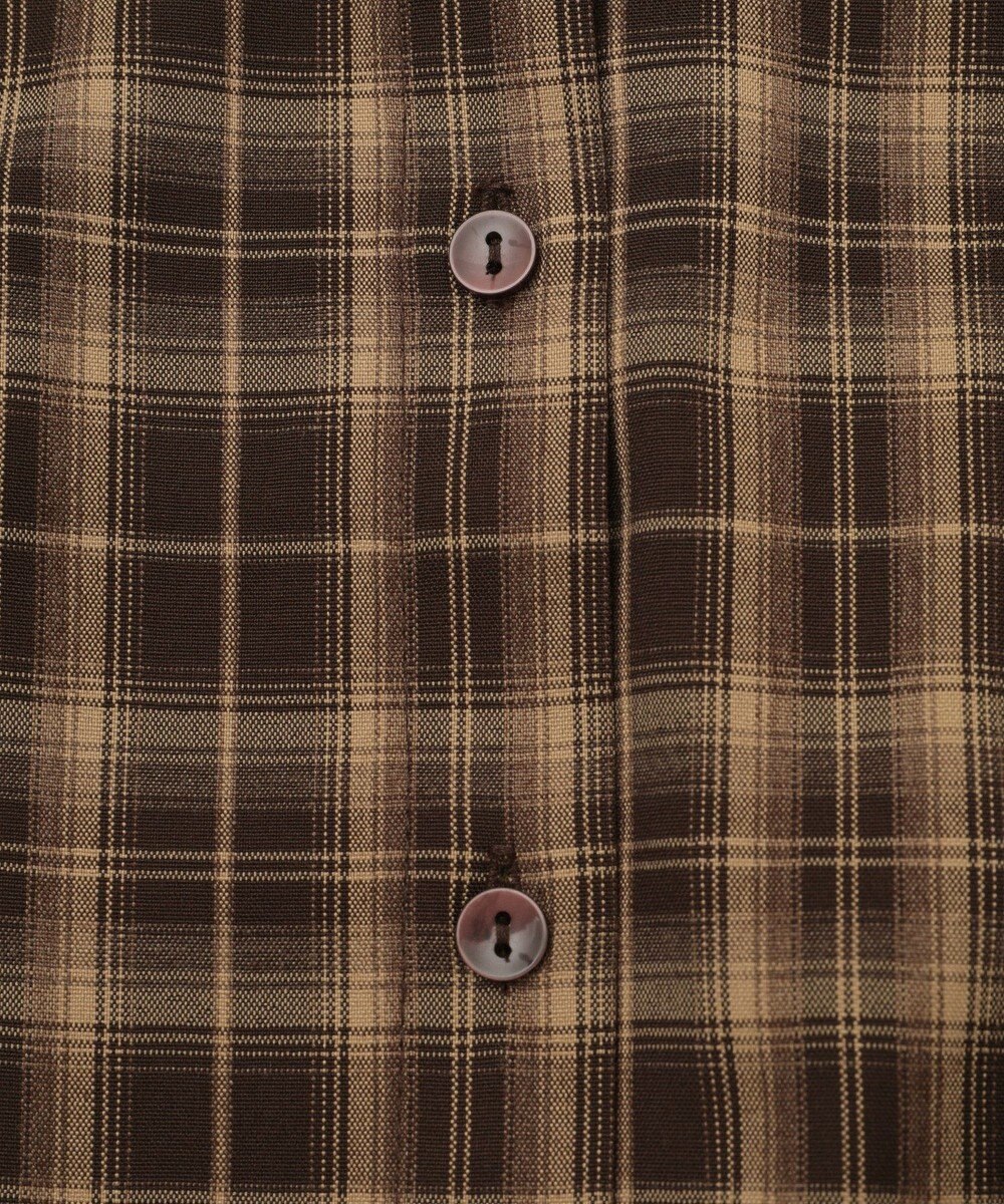 earth music&ecology SET2点チェック柄シャーリングビスチェ＋シャツ 