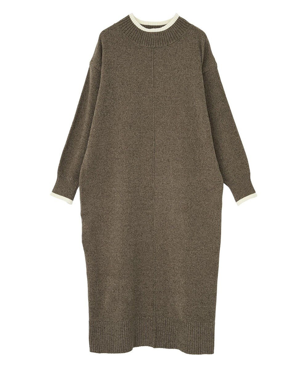 Green Parks 配色リラックスモールニットワンピース 
