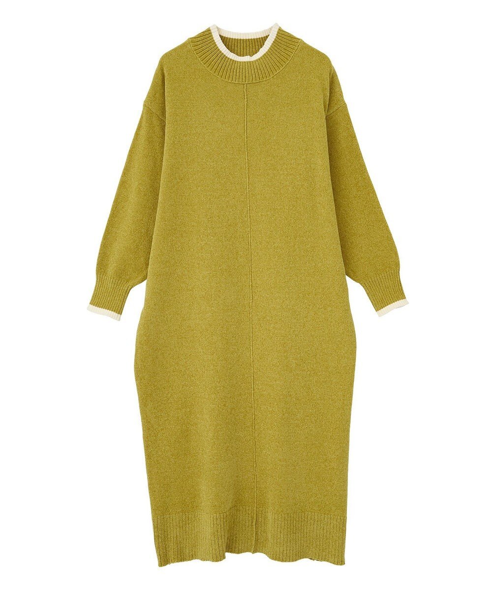 Green Parks 配色リラックスモールニットワンピース 