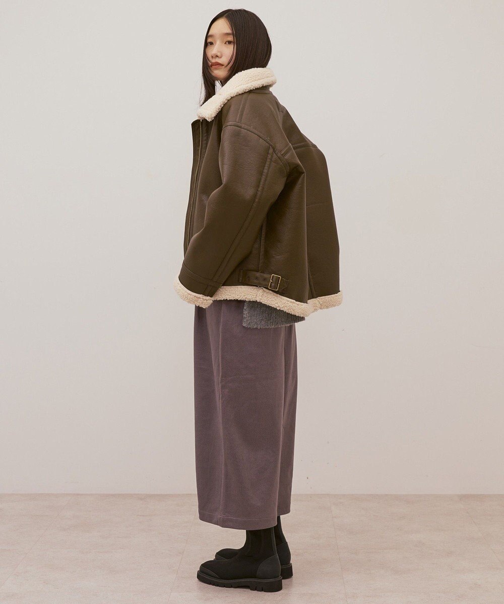 AMERICAN HOLIC ボアフェイクレザーブルゾン 