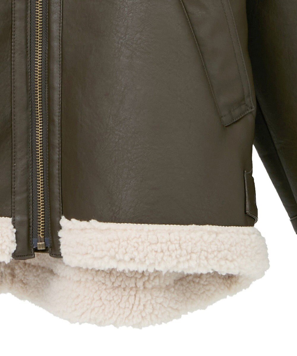 AMERICAN HOLIC ボアフェイクレザーブルゾン 