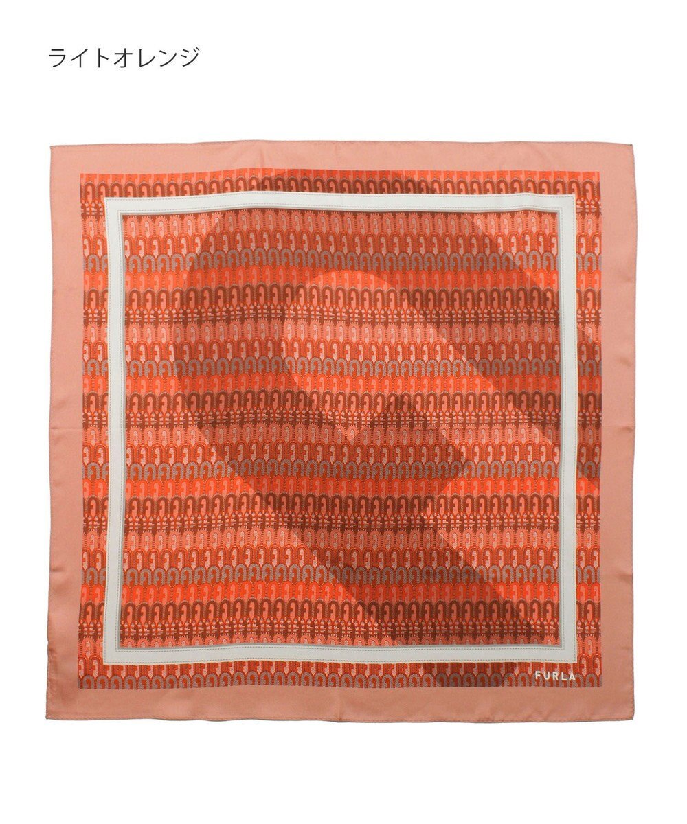 MOONBAT FURLA モノグラム柄シルク100%スカーフ 65×65cm 