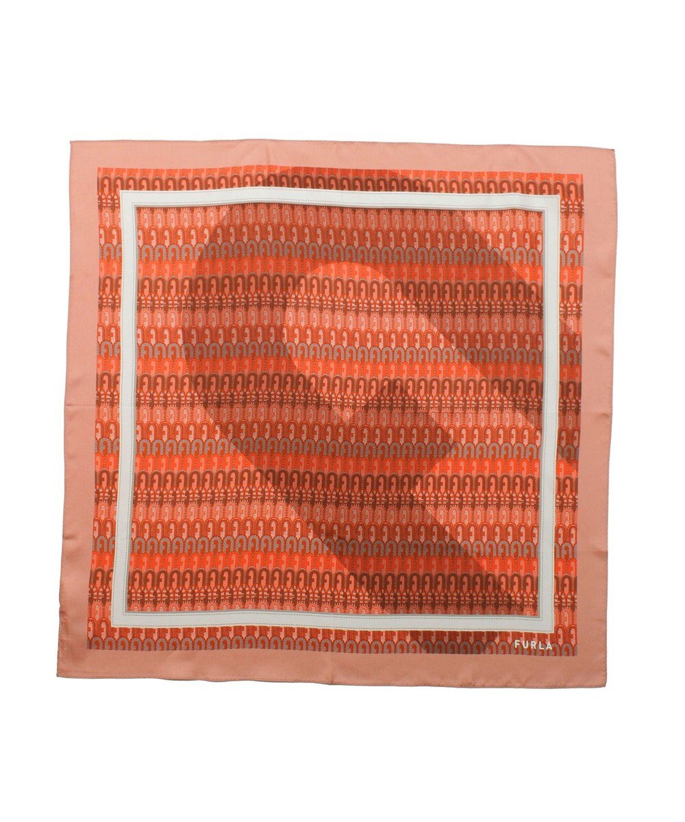 MOONBAT FURLA モノグラム柄シルク100%スカーフ 65×65cm 