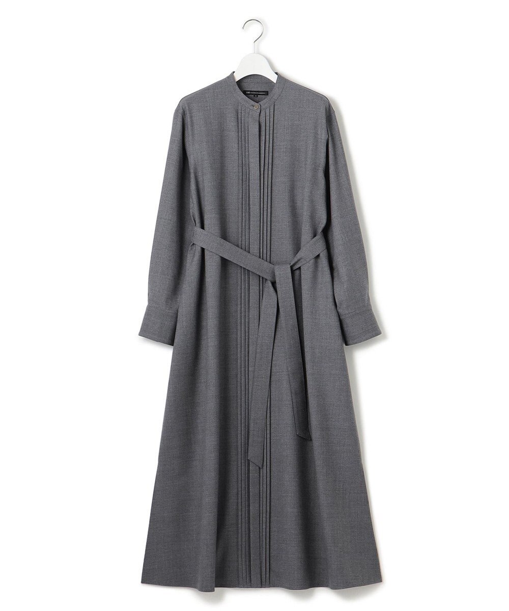 23区 【洗える】ウールストレッチツイル シャツワンピース 