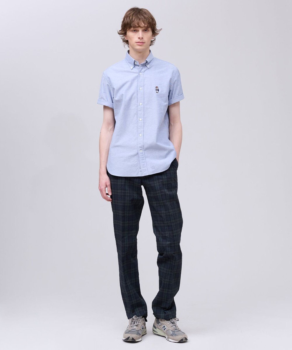 J.PRESS MEN クールマックスサッカー ステムテーパードパンツ 