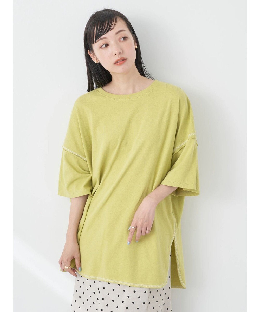 earth music&ecology 配色ステッチチュニックＴ 