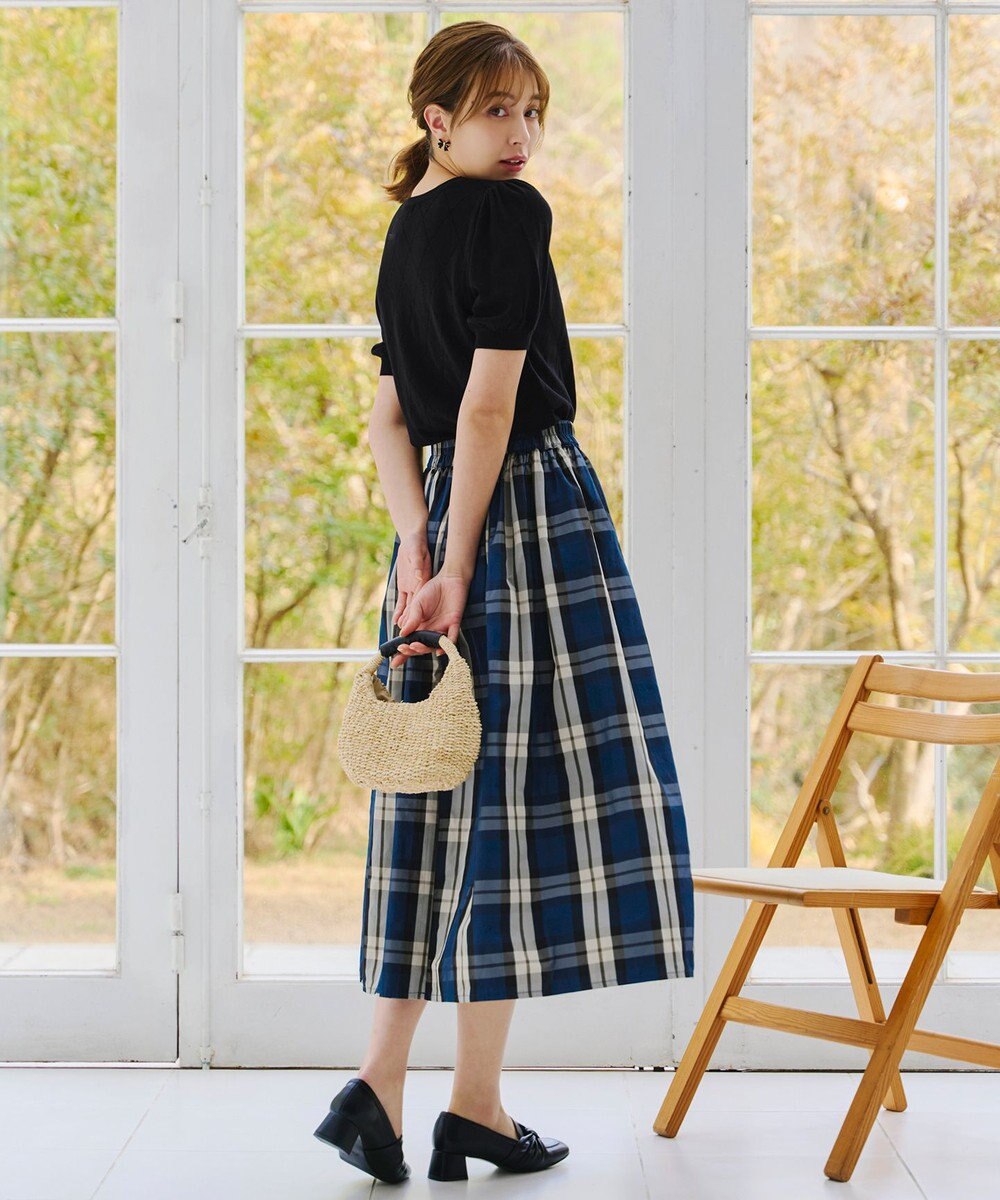 Tiaclasse 【洗える】ダイヤ柄編みサマーニットトップス 