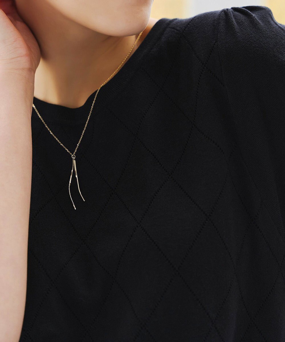 Tiaclasse 【洗える】ダイヤ柄編みサマーニットトップス 