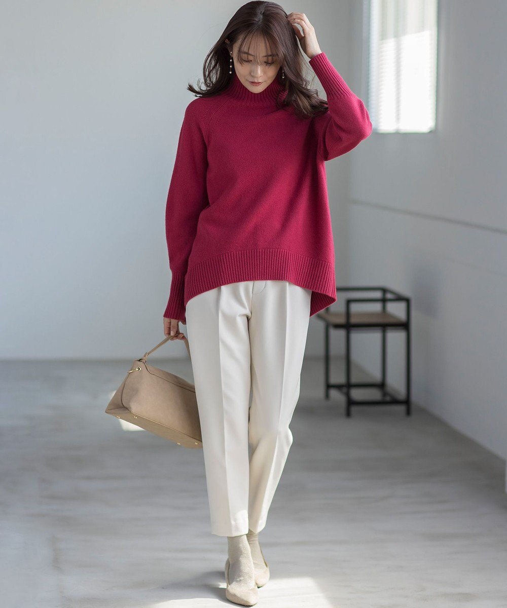 組曲 【暖かい・美シルエット・ストレッチ】バックウォーム テーパードパンツ 