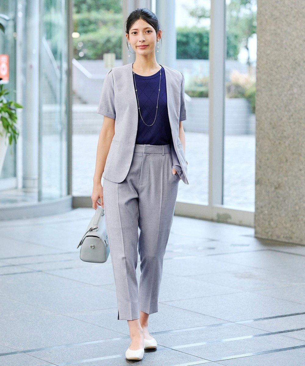 Tiaclasse 【洗える】ダイヤ柄編みサマーニットトップス 