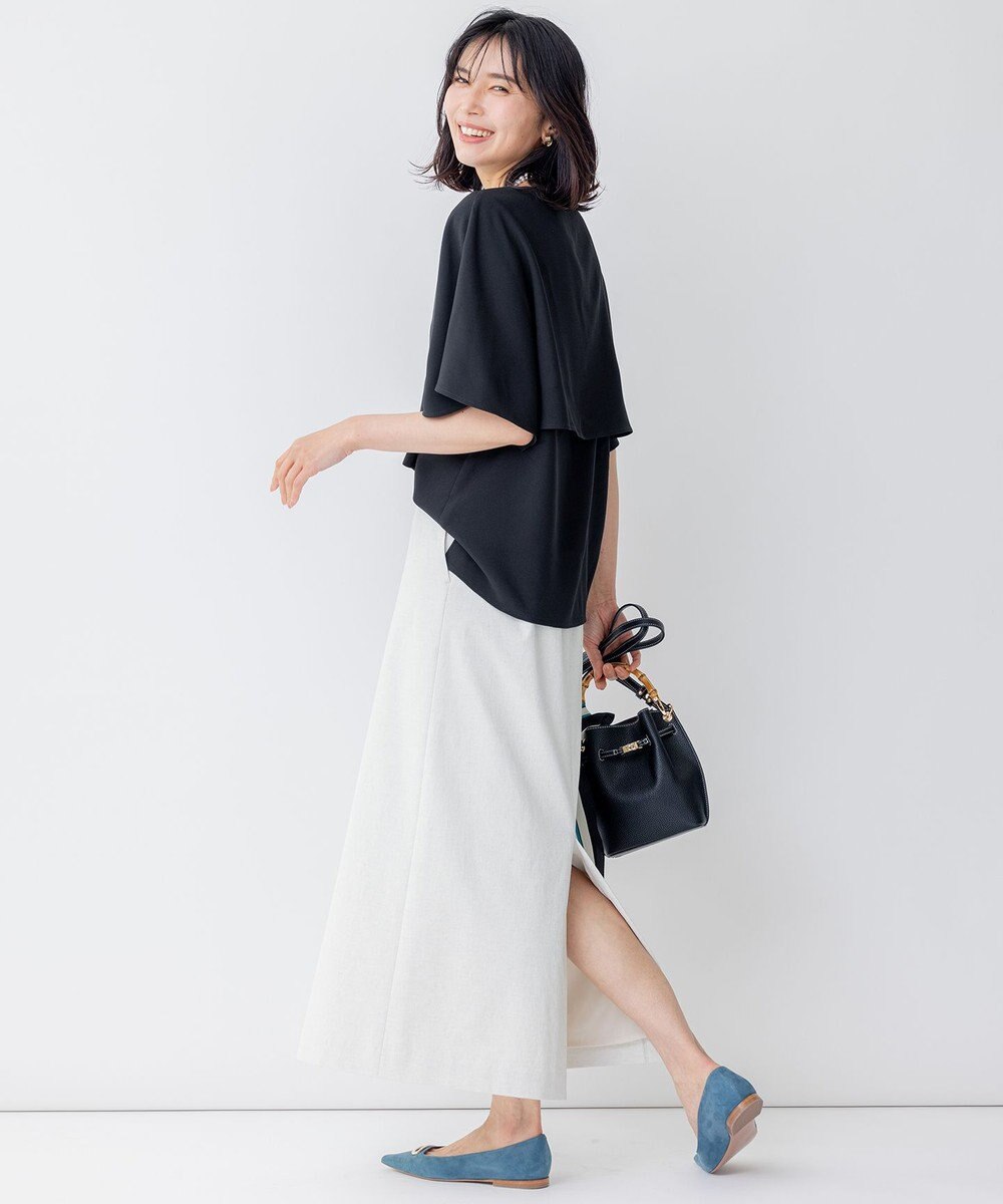 23区 【洗える/好評につき新色追加】ストレッチジョーゼットリブコンビ レイヤー カットソー 