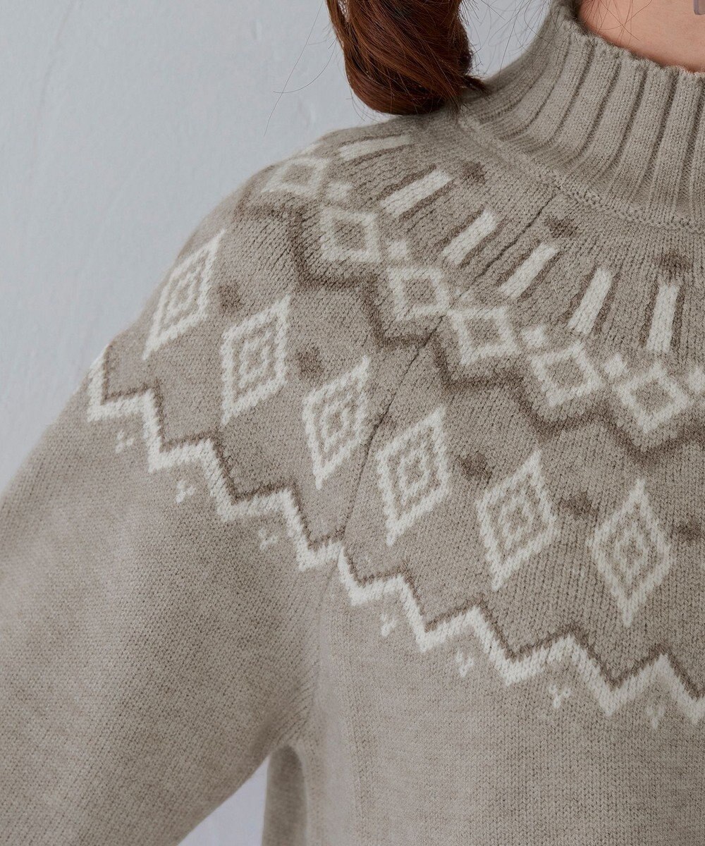 Tiaclasse L 【洗える】ノルディック柄ニットチュニック 