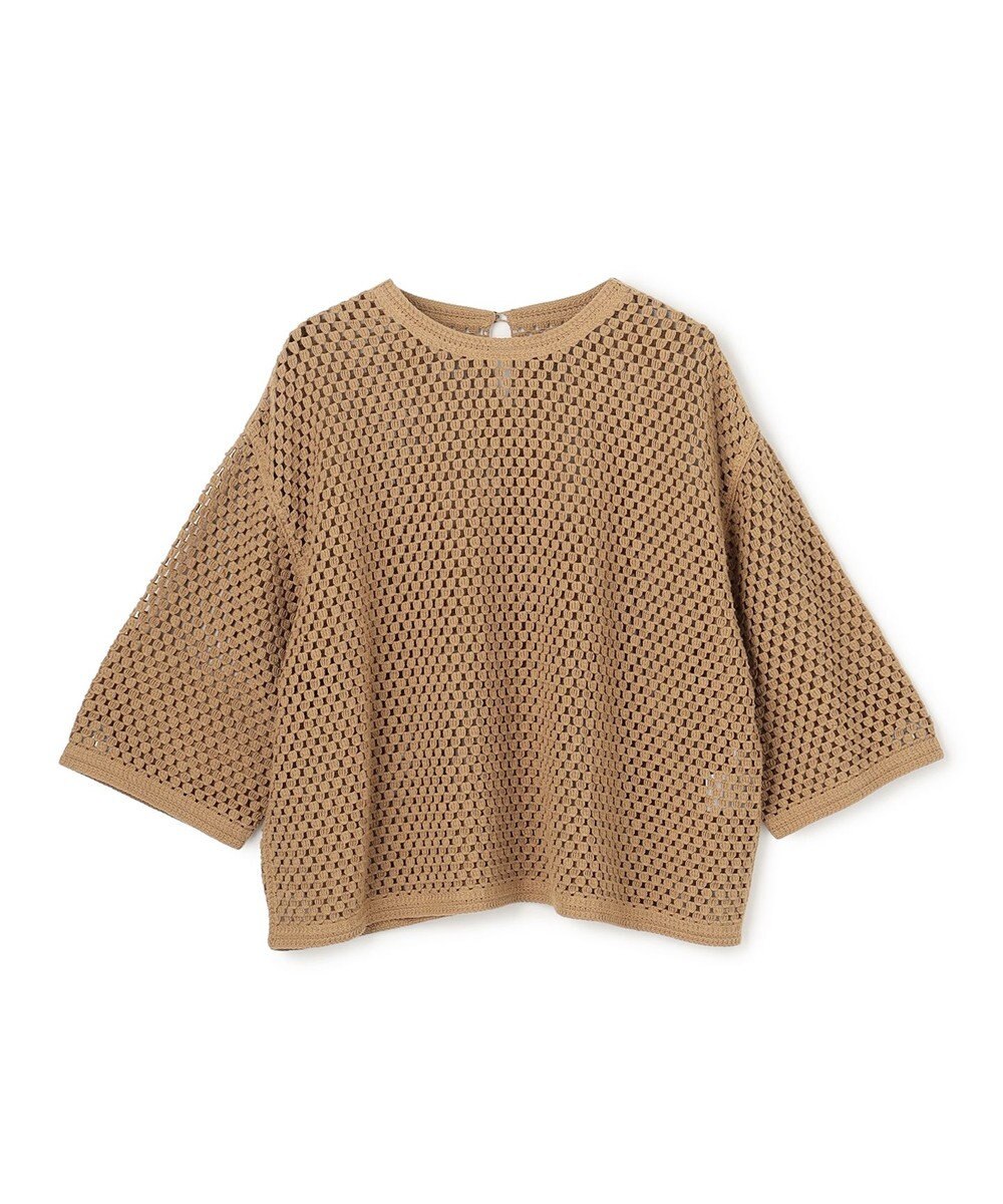 UNFILO クロシェレースニット ハーフスリーブ プルオーバー 