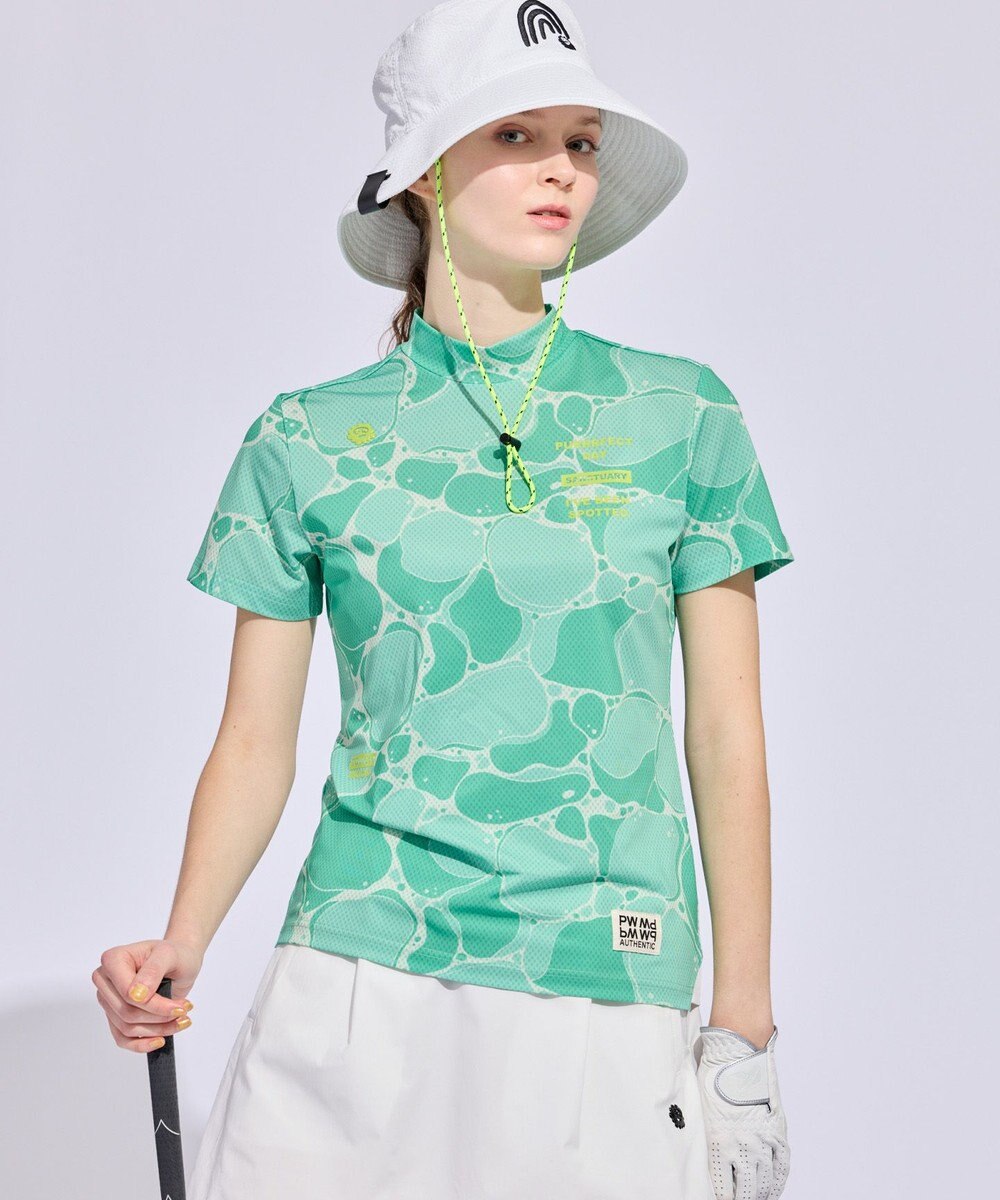 PW CIRCULUS 【MEN】WATER SURFACE プリントモックネックT ゴルフウェア レディース 