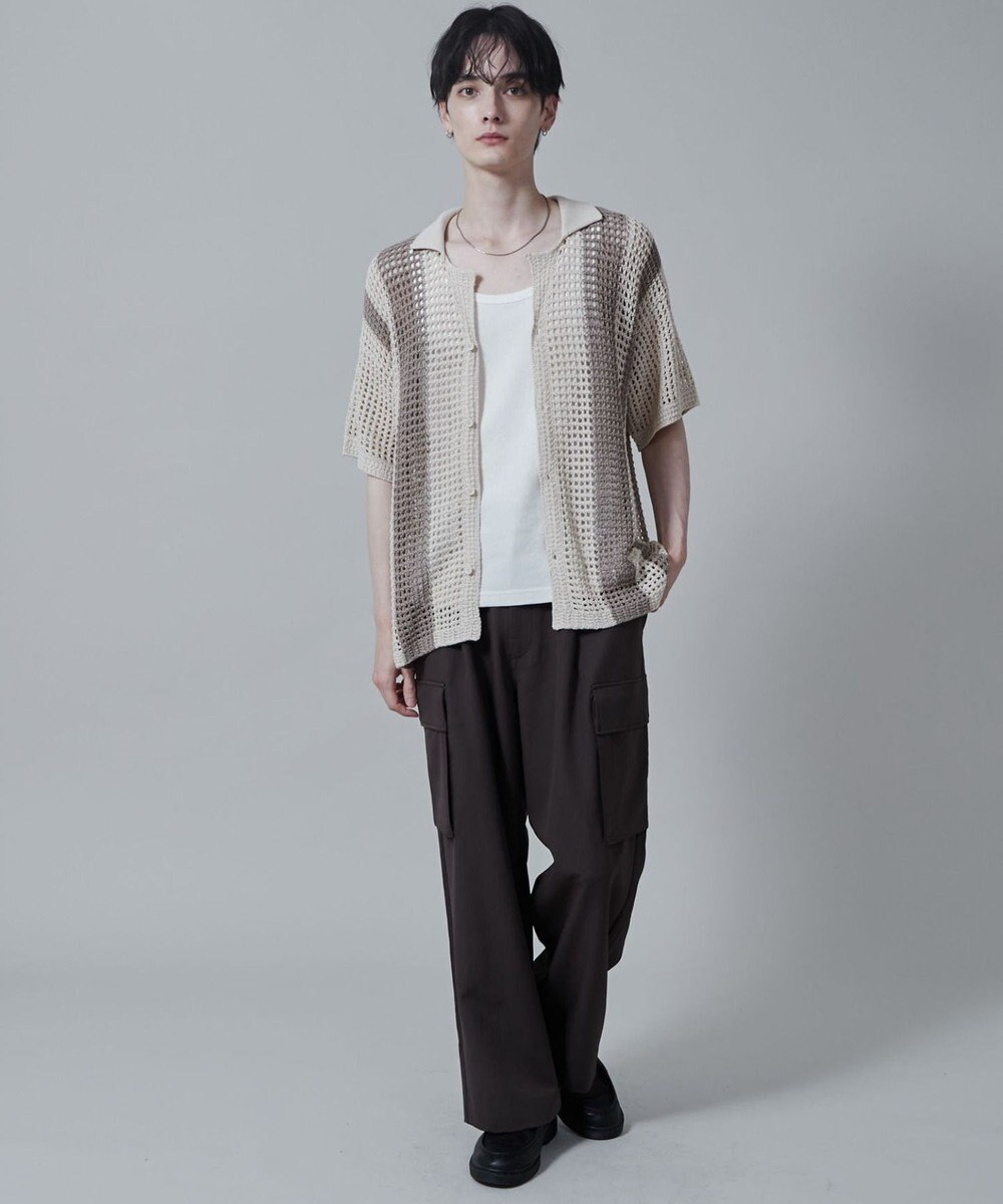 WEGO マルチストライプニットシャツ（S） 