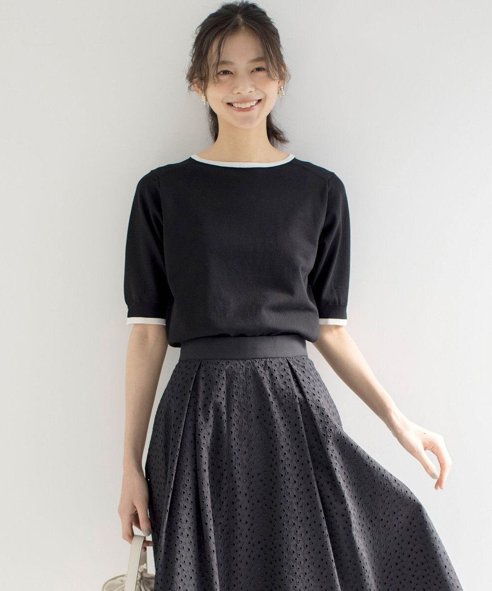 組曲 L 5分袖ニットＴシャツ 