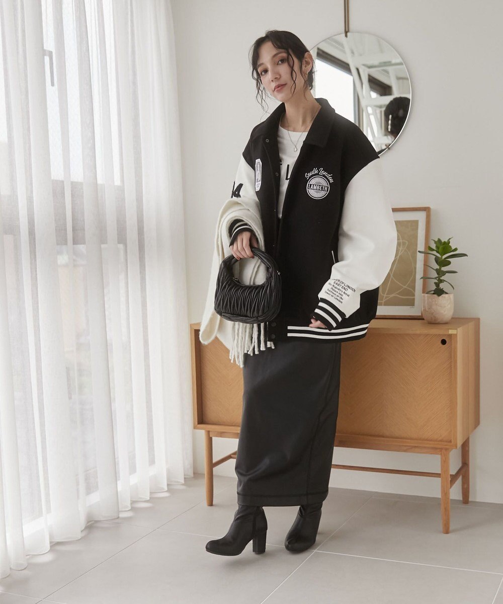 WEGO 【ユニセックス着用ITEM/SMLサイズ展開】メルトンワッペンスタジャン 