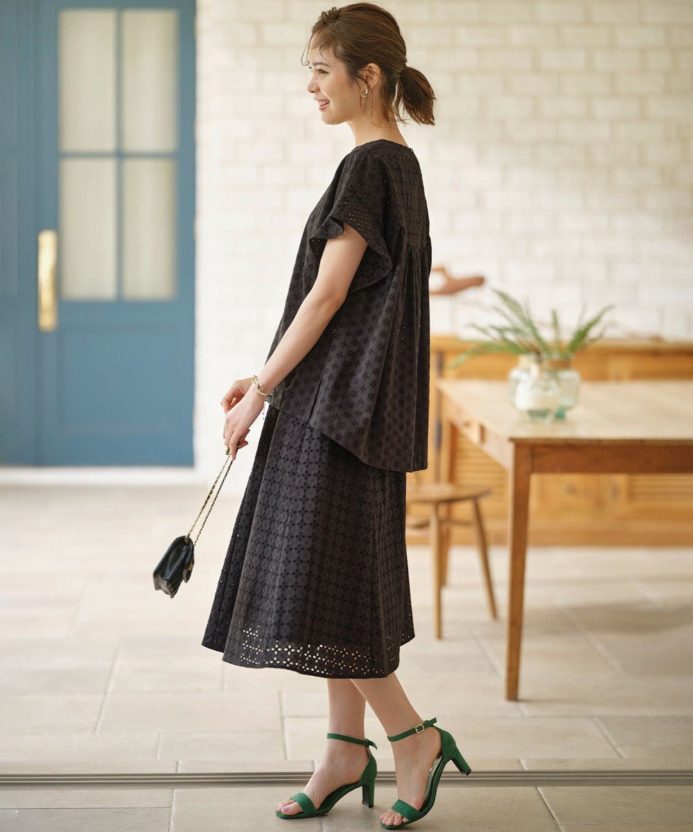 組曲 S 【WEB限定】エンブロイダリーレース フレアスカート 