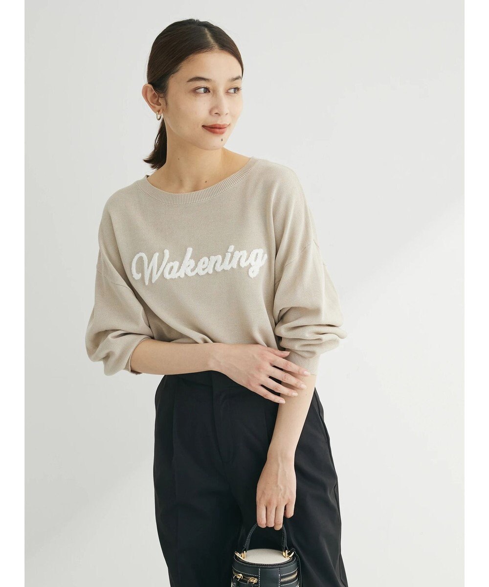 Green Parks さがら刺繍入りニットプルオーバー 