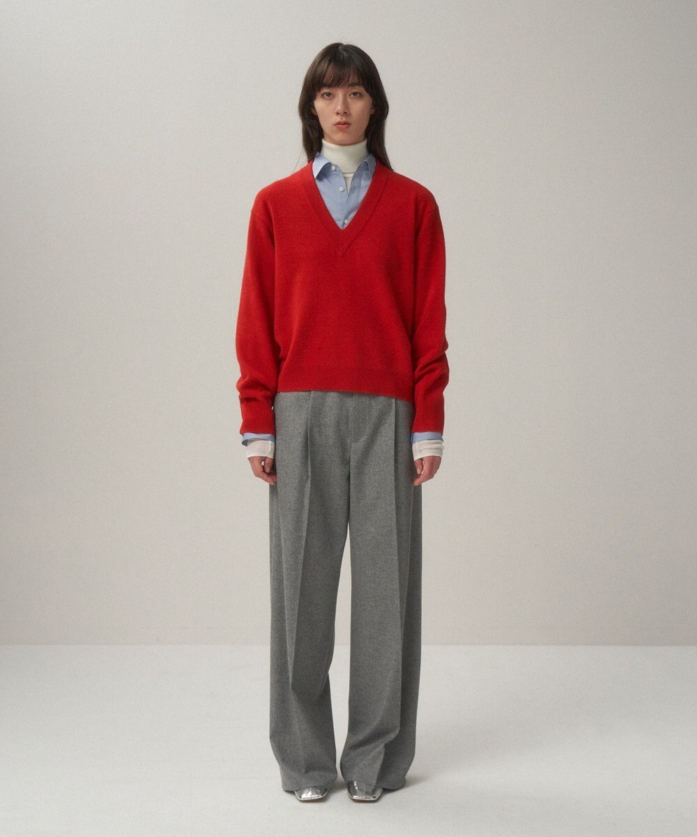 ATON MERINO COLLEGE KNIT | Vネックセーター 