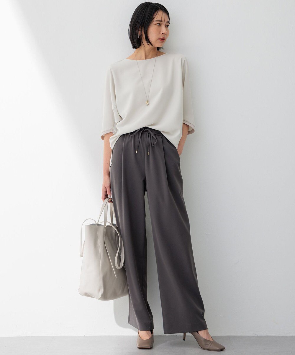 23区 【洗える】2WAYストレッチツイル ワイドパンツ 