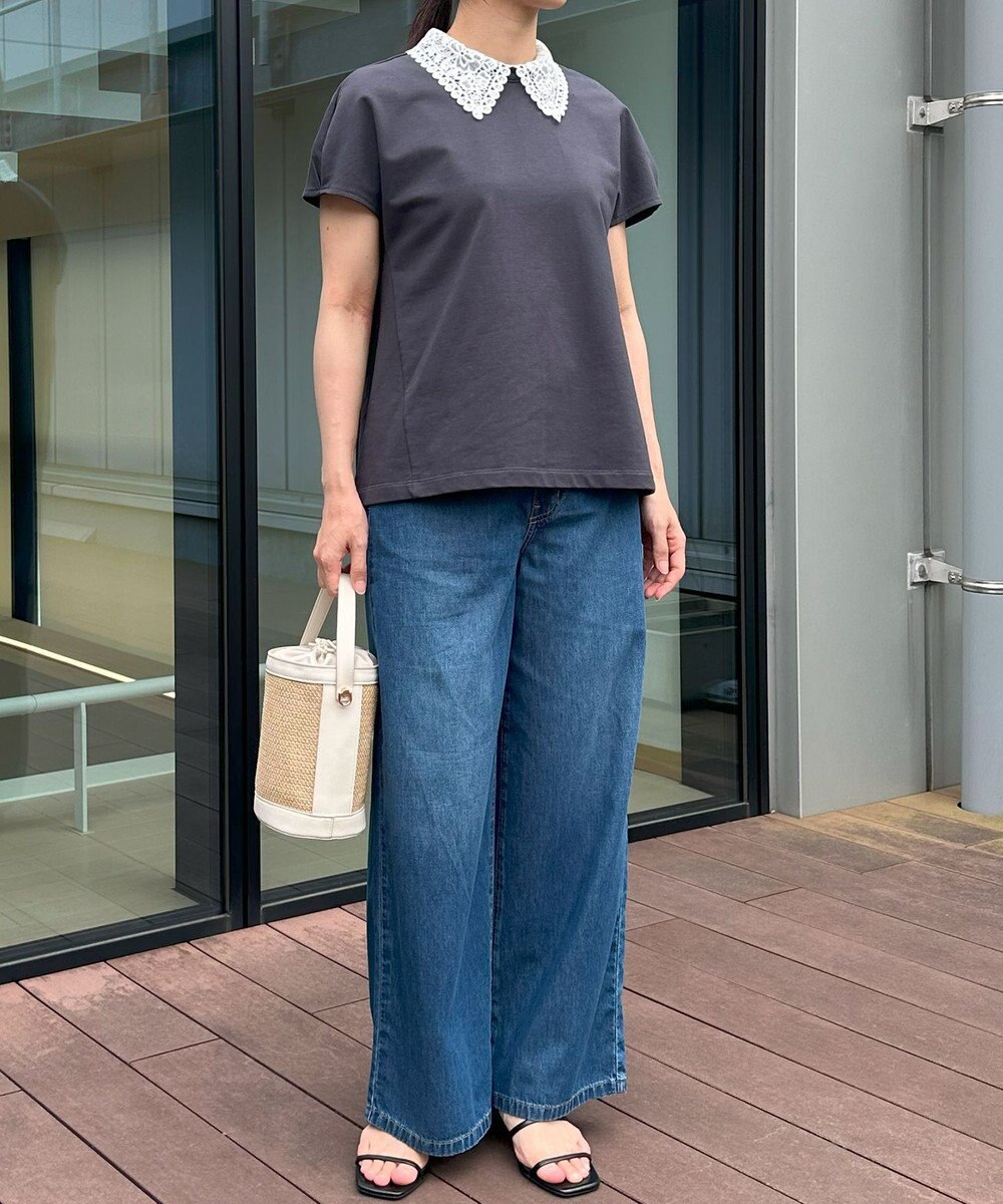 組曲 S 【2WAY】レース襟フレンチテリー カットソー 