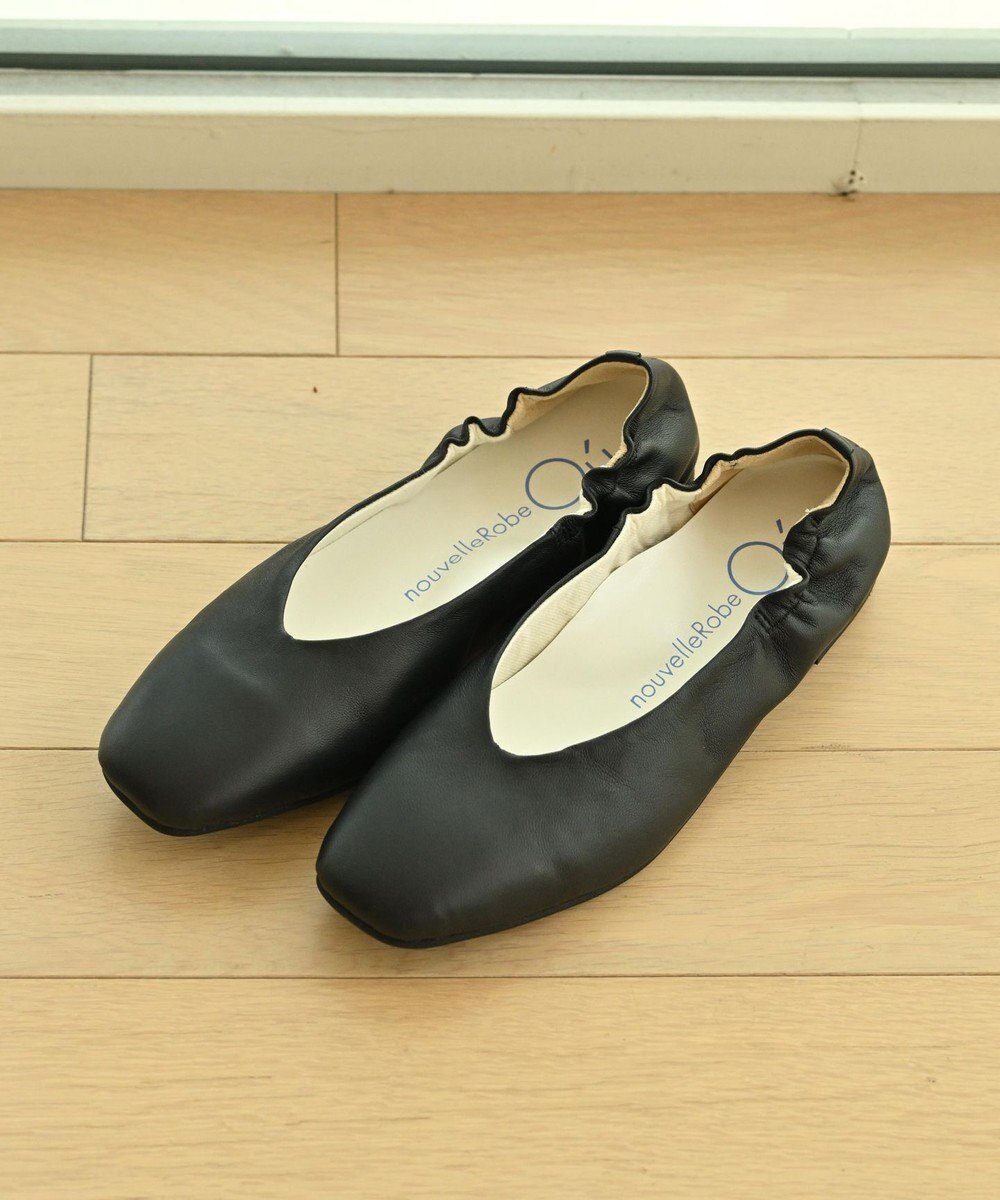 nouvelleRobe Oū 【本革・高反発】Square-plain スクエアトゥ Vカットパンプス 