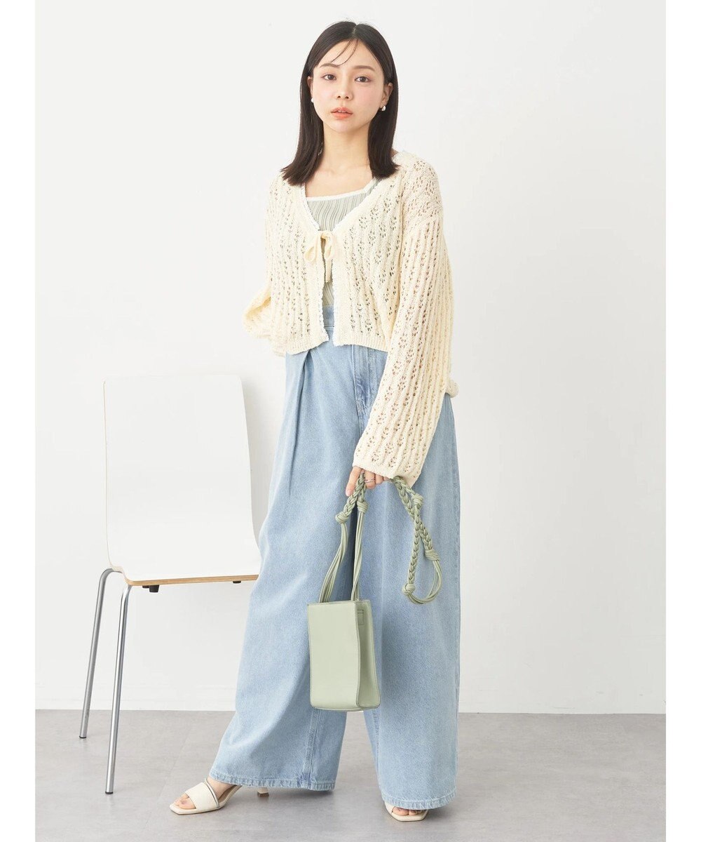 earth music&ecology テープヤーンリボンカーディガン 