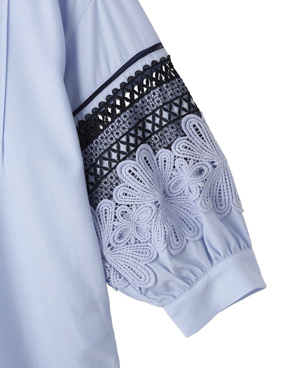 YECCA VECCA レース切替スキッパーブラウス 