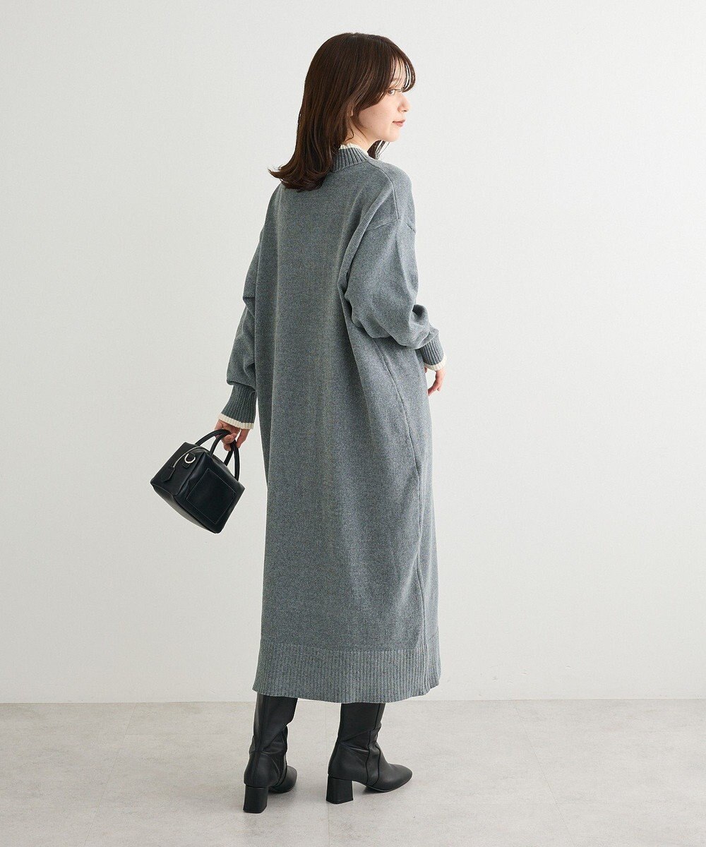 Green Parks 配色リラックスモールニットワンピース 