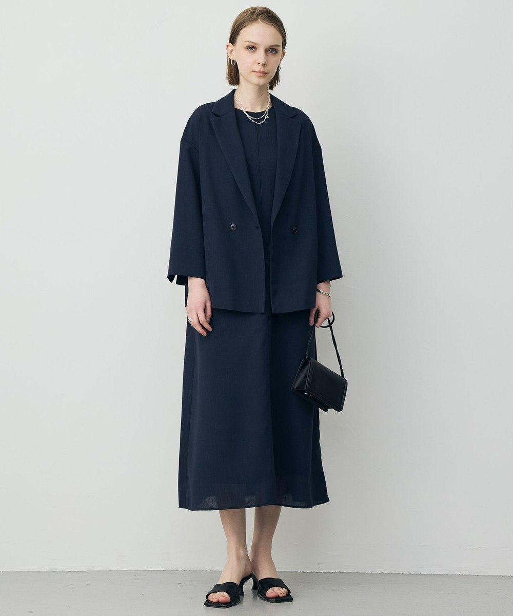 ICB L ドライアセテートスラブ 8分袖ジャケット 